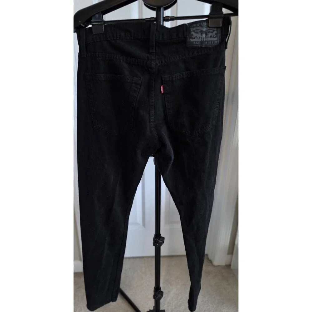 NWT Men's Levi's 512 Slim Taper Distressed Black Jeans - Size 31x32